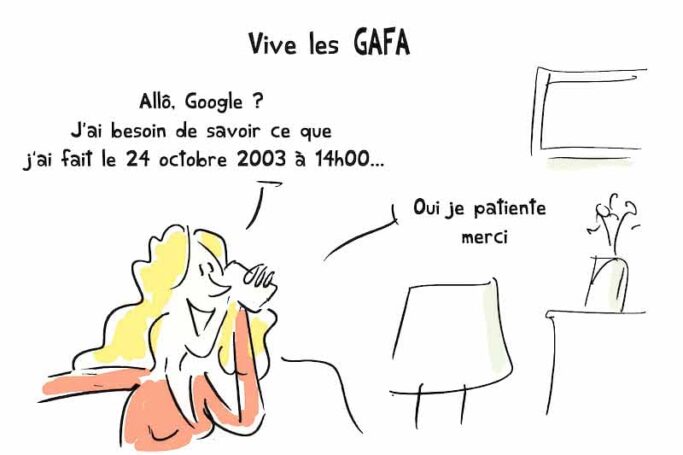 dessin illustration humoristique sur les GAFA