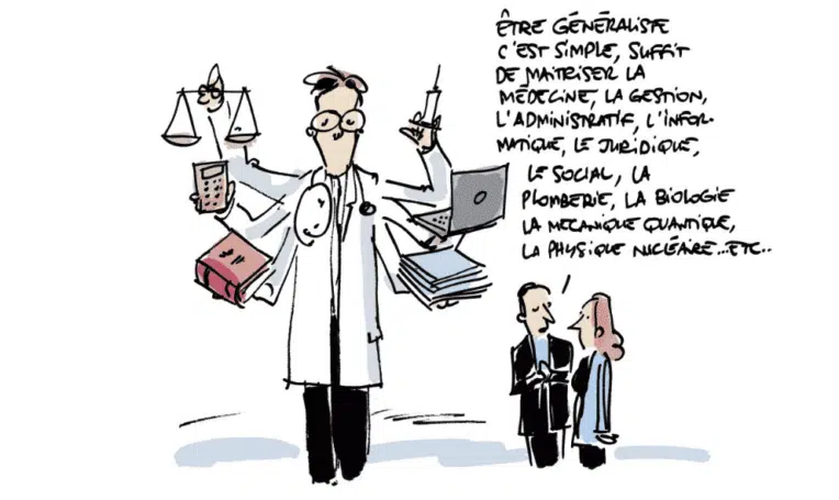 un dessin plusieurs fonctions : synthèse du métier d'un médécin généraliste un dessin plusieurs fonctions : synthèse du métier d'un médécin généraliste