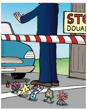 dessin d'humour sur la transmission des virus