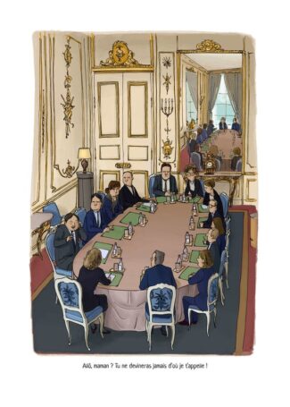 Dessin humoristique de presse illustration réunion d'état