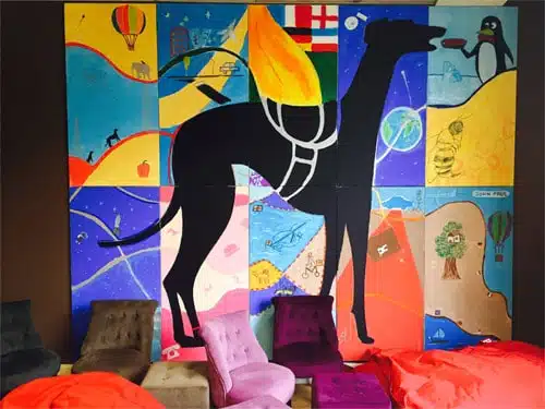 Atelier Team building Fresque : La Fresque finale avec apparition d'un logo, d'un visuel