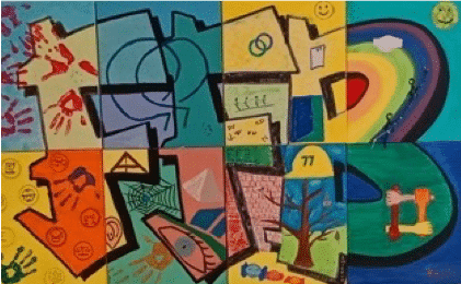 fresque street art avec tag