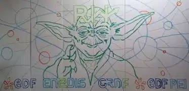 fresque géante avec apparition d'un visuel Animation Fresque Géante personnalisée collective pour Cocktails, soirée, Road Show