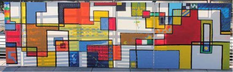 Fresque élégante Géante à la manière de grands peintre
