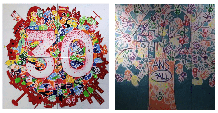 Animation participative pour fresque peinture anniversaire d'entreprise