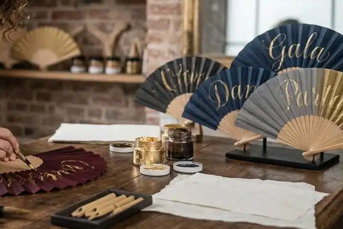 Animation calligraphie pour evenements personnalisé sur eventails ou autres supports Animation calligraphie pour événements personnalisé sur éventails ou autres supports